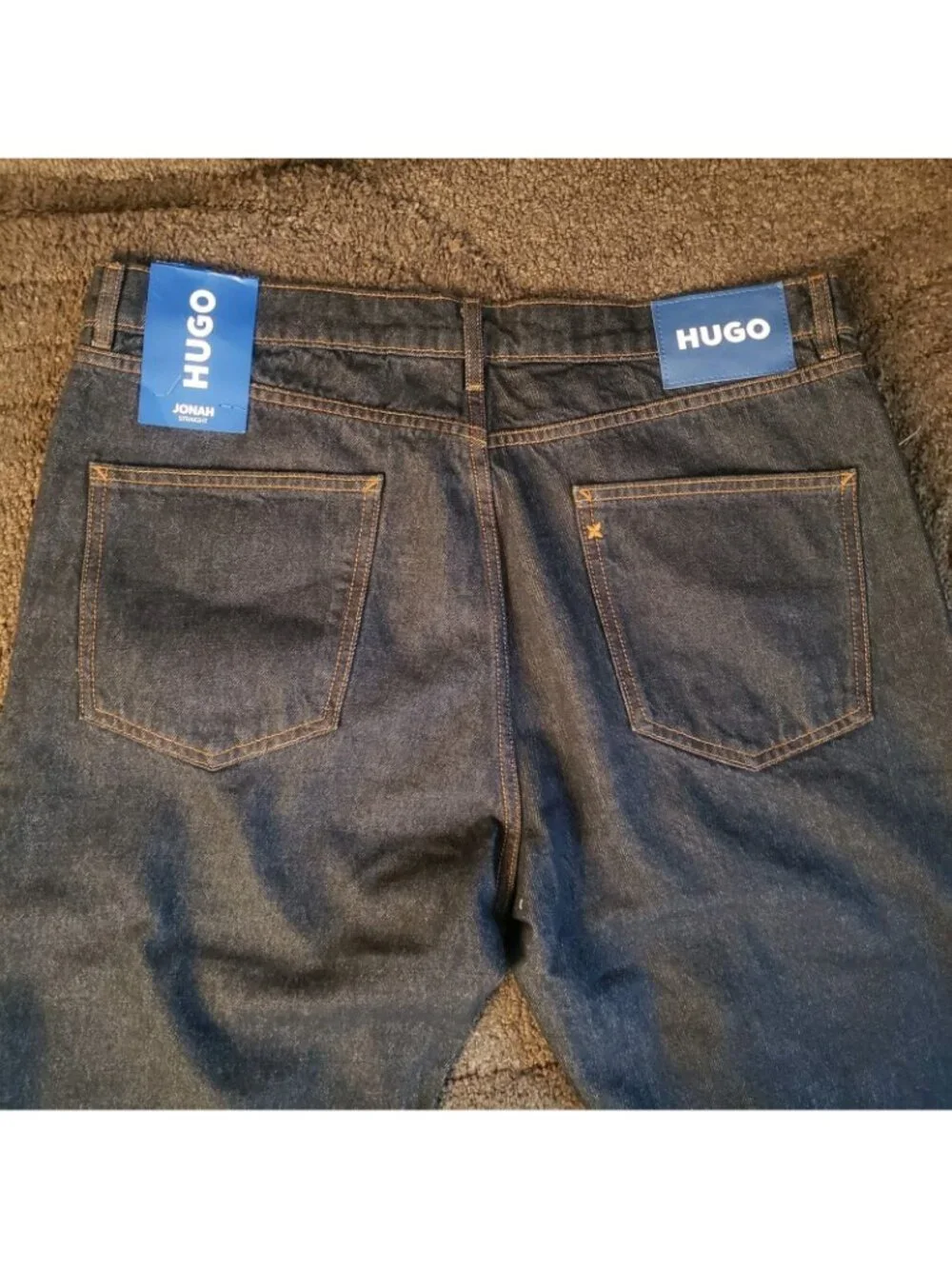 NWT Hugo Jonah Straight Leg Dark Blue Denim Jeans 38×32 50511484
